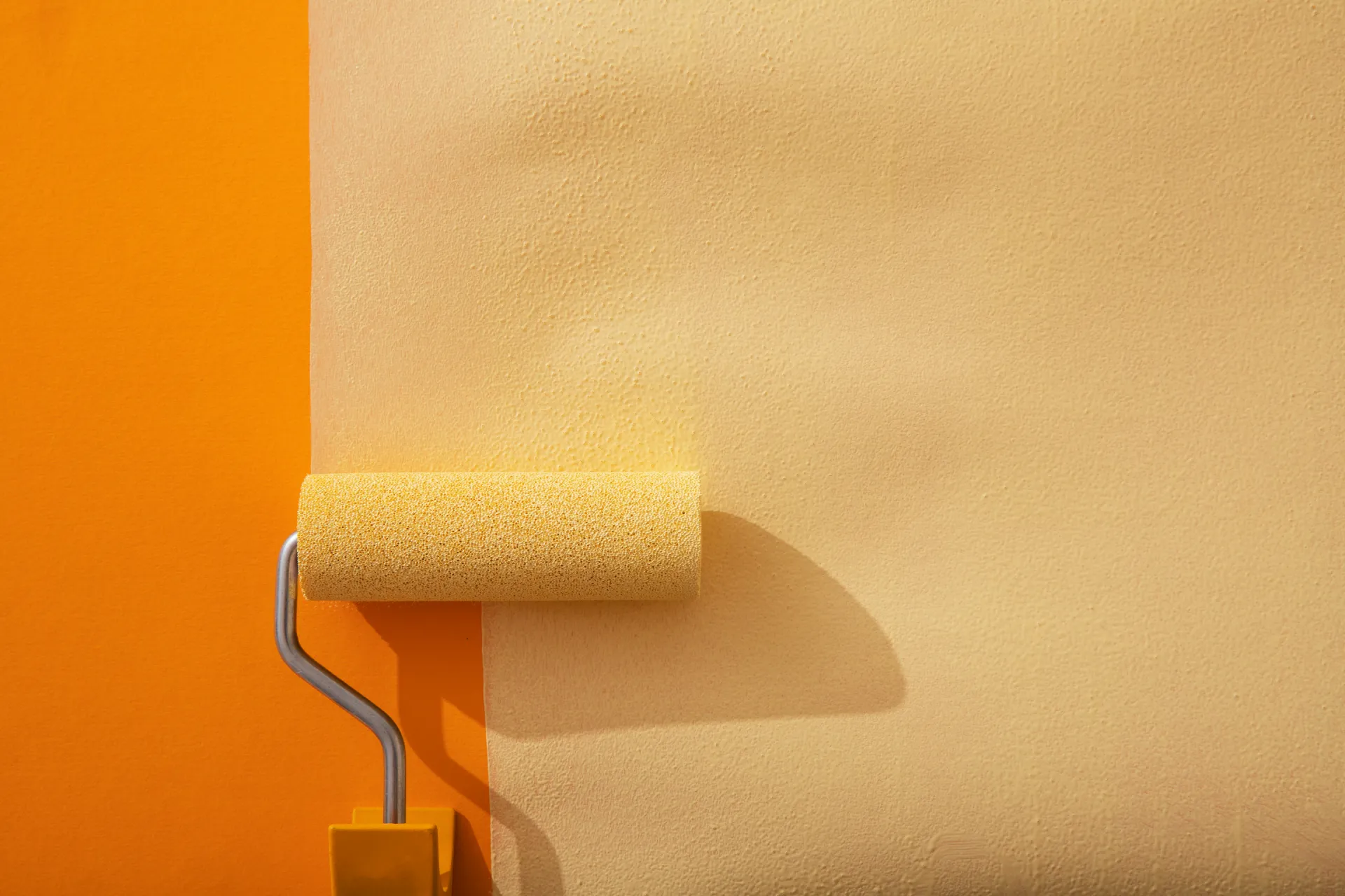 assortment painting items with yellow paint
