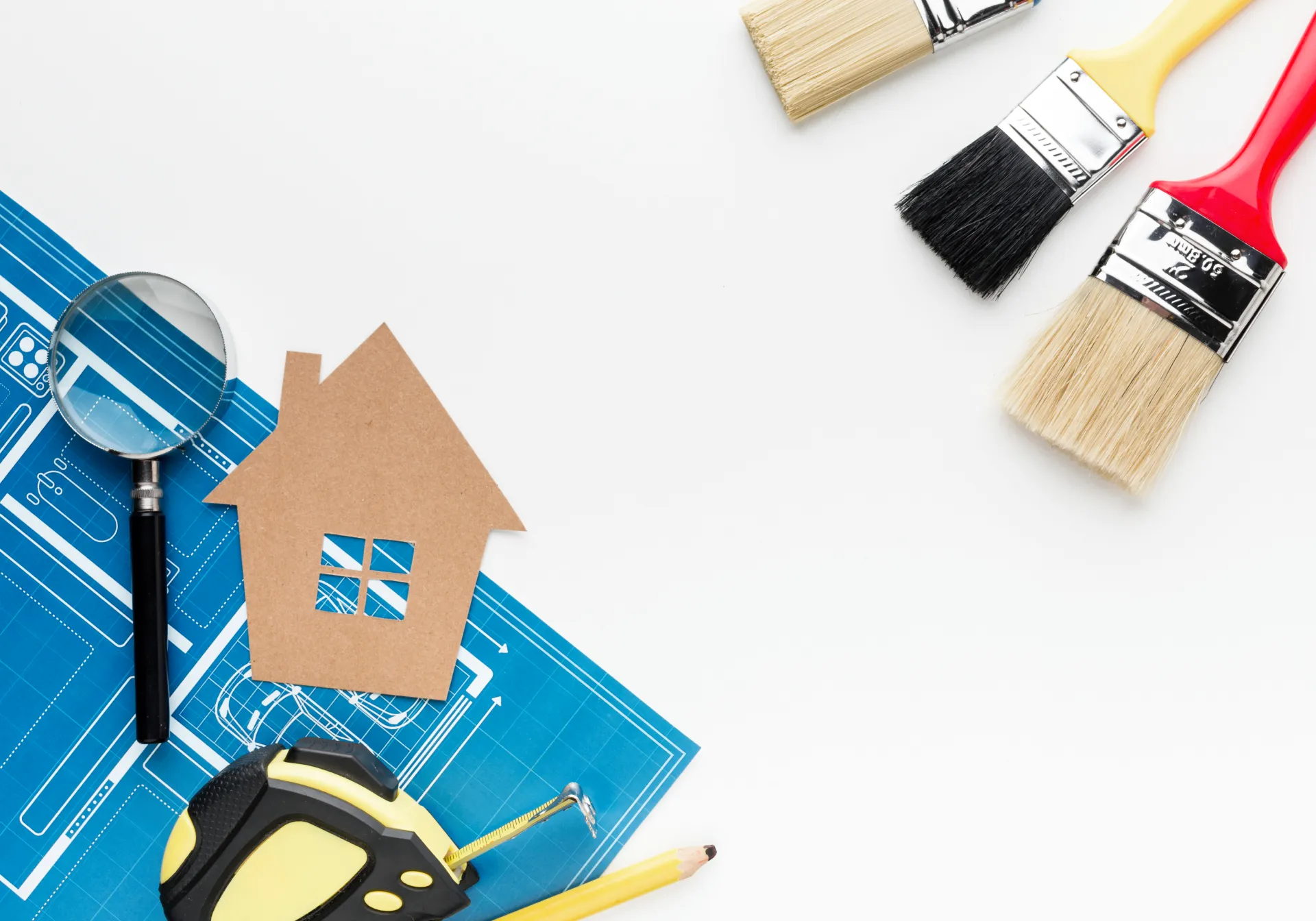 blue print house paint brushes